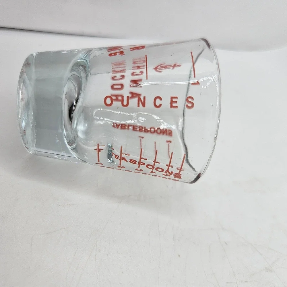 Vintage Anchor Hocking Glass Measuring Shot Glass Jigger 2 oz Barware